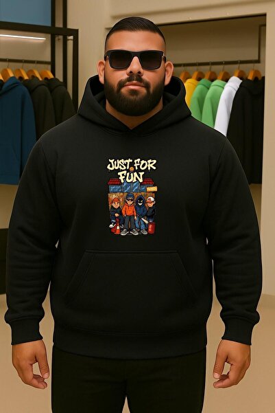 BENROMA 3-Ply Combed Cotton Figure Printed Plus Size Sweatshirt