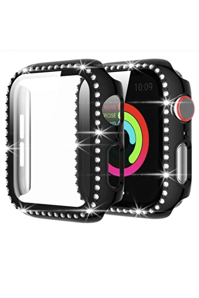 UMD Apple Watch Uyumlu 46 mm Taşlı Koruma Çerçevesi
