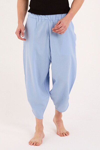 RELAXL %100 Pamuk Bebe Mavi Unisex Modern Şalvar Yoga Meditasyon Kıyafeti