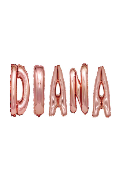 SDX Market Set baloane cu literă numele Diana, auriu roz, 40 cm