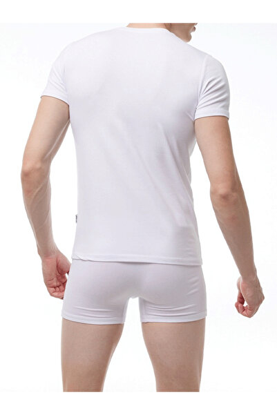 LİNOTTİ Men's 0 Collar Short Sleeve T-Shirt 1301