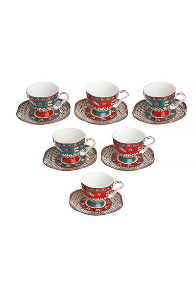 Lucky Art Liora Bone 6-Piece Coffee Cup Set