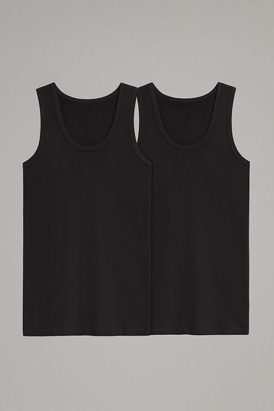 ROZELT Men's Classic Modal 2-Piece Black Boxed Singlet