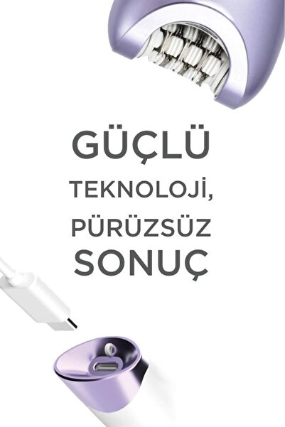 Torima TEP-02 Beyaz 6 Başlıklı Yüz+Koltuk Altı+Bikini Bölgesi+Bacak Islak Ve Kuru Kablosuz Epilatör