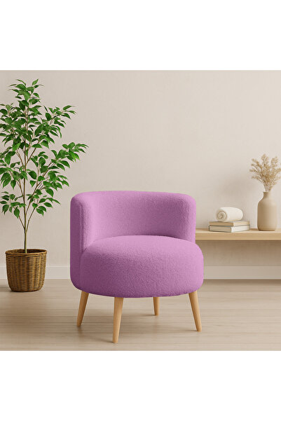 Azra Mobilya Lila Sydney Teddy (Welsoft) Kumaş Modern Berjer – Demonte Ahşap ...