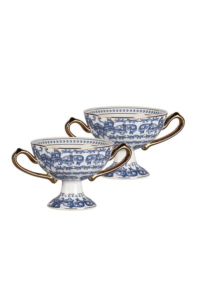 Lucky Art Florance 2-Liter Snack Bowl with Foot and Handle