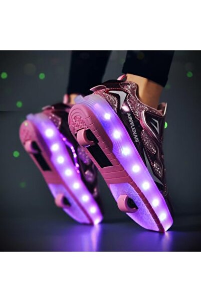 Jiffy XAQA Upgraded USB Rechargeable Sparkle Skate LED Light up Shoes with Removable Wheels & Unique Desig
