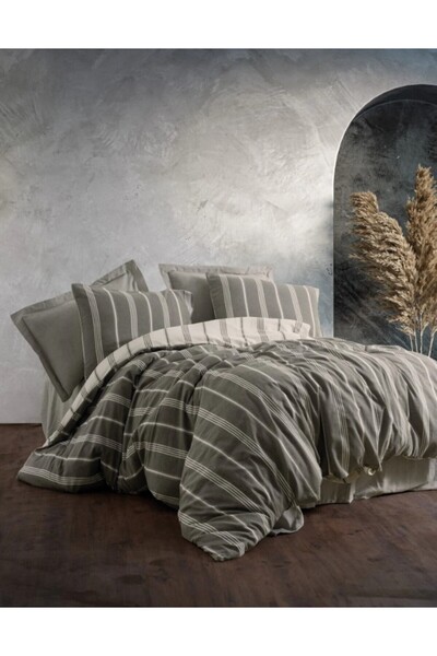Cotton Box Smooth Single Duvet Cover Set Jamira Khaki