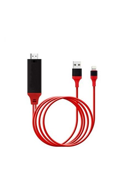 HOPE R 3 in 1 MHL, HDMI 1080P cable for iphone 5, 6, 7, ipad mini, pro, ipod touch 2m, red, HOPE R