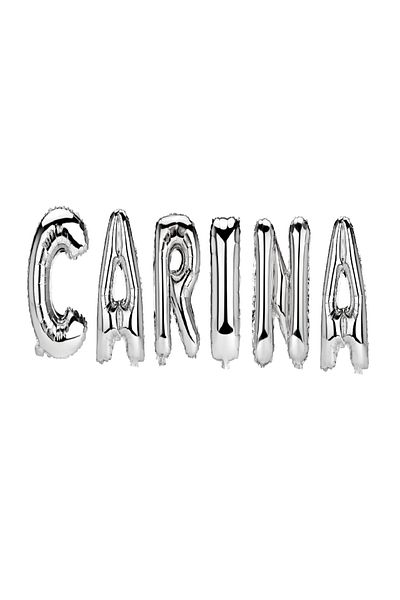 SDX Market Carina Name Letter Balloon Set, Silver, 40Cm