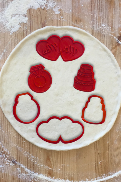 Karmelom Studio Evlilik Temalı 6'lı Kurabiye Kalıbı ve Damga Seti - Nişan, Dü...