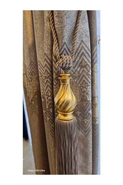 Perdehome Püsküllü Fon Perde Bağı Kuka Braçol kornişe Takma 1 ADET Aksesuar