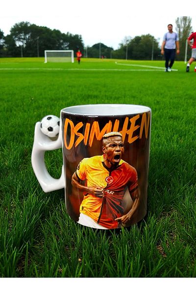 Marblestone Yellow Red Football Player Themed Trophy Cup – Special Design for Fans!