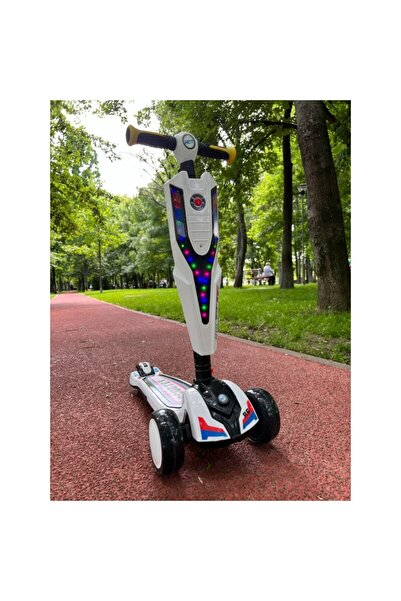 Mixbo Trotinetă cu 3 roți pentru copii Mixbo, înălțime reglabilă, platformă antiderapantă, 3+ ani, albă