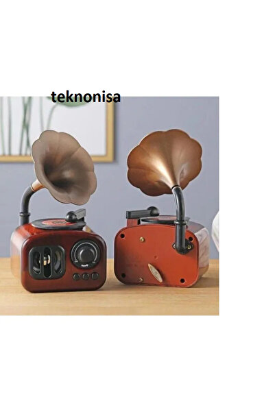 teknonisa yeni nesil nostaljik gramafon müzik kutusu masa üstü biblo