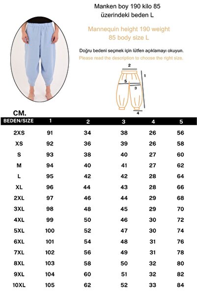 RELAXL %100 Pamuk Bebe Mavi Unisex Modern Şalvar Yoga Meditasyon Kıyafeti