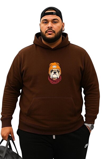 BENROMA 3 Yarn Combed Cotton Dog Printed Oversized Sweatshirt