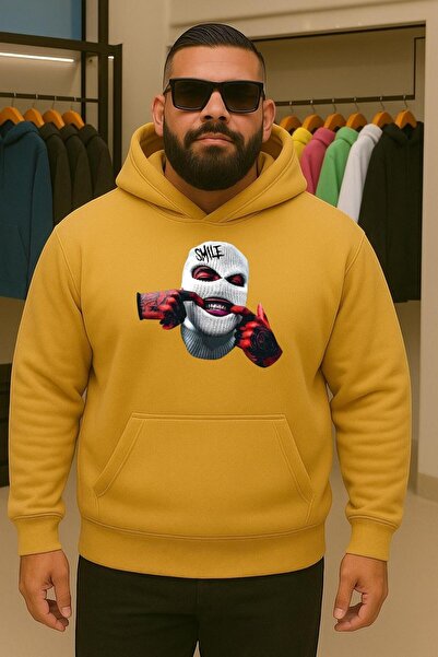 BENROMA Hanorac de mărime mare cu imprimeu de mască