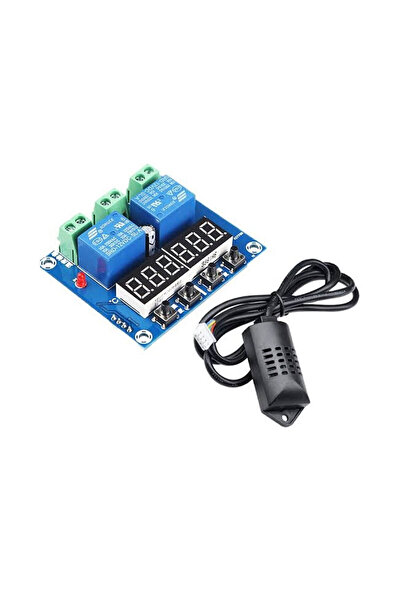 Temiz Pazar 12V 10A XH-M452 Çift Röleli Dijital LED Sıcaklık ve Nem Kontrol C...