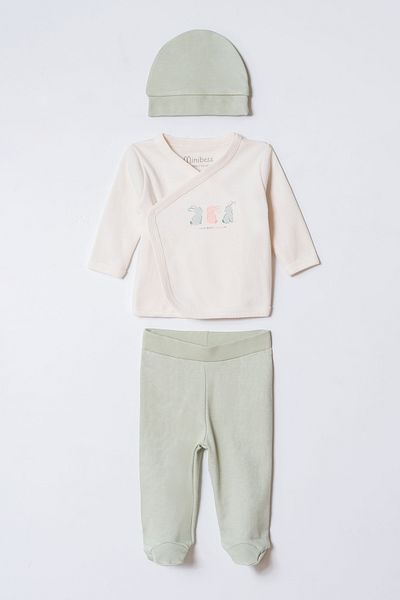 Minibess Girls & Boys Long Sleeve 3-Piece Bodysuit Set