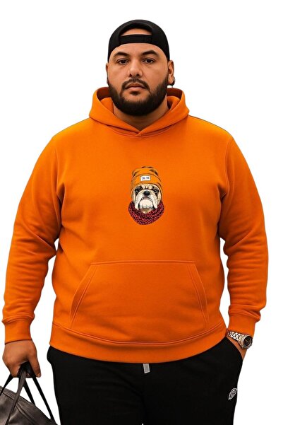 BENROMA 3 Yarn Combed Cotton Dog Printed Oversized Sweatshirt