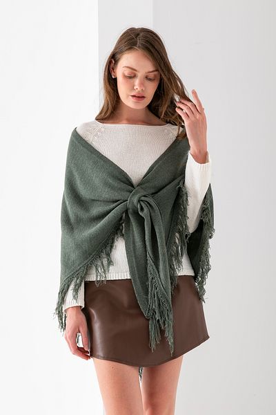 T Crazy T-Crazy Tassel Triangle Shoulder Shawl, Fashionable and Practical Knitwear Knitted Accessory, Triangle Draping Knitwear Shawl