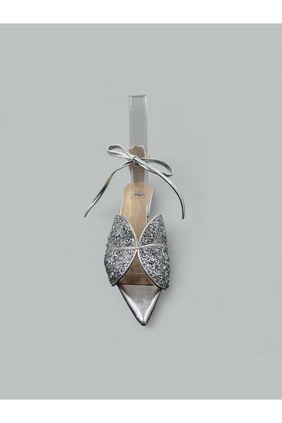 Odie Collection Women's Stylish Night Ankle Strap Broken Glass Stone Pointed Toe Stiletto