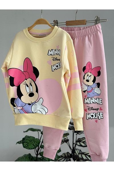 LİLLYPİCCA Girl's 2-Piece Set Long Sleeve Sweatshirt Printed - Elastic Waist Combed Cotton Trousers