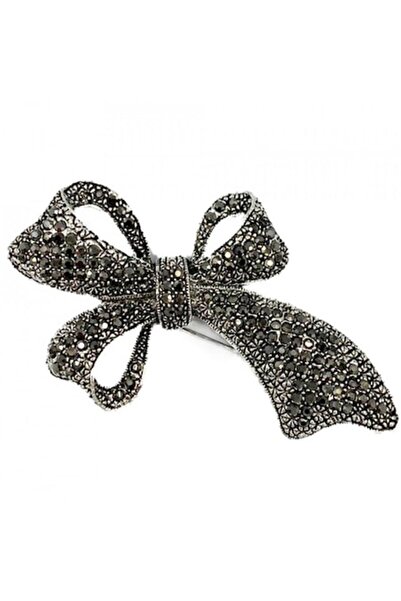 Violetta - Broșă vintage cu fundă și marcasite