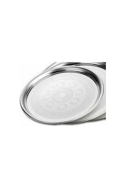 Yüsra Shop 47 cm No 8 Stainless Steel Tray Guaranteed for Life Tableware Dinner Tray Super Chromed