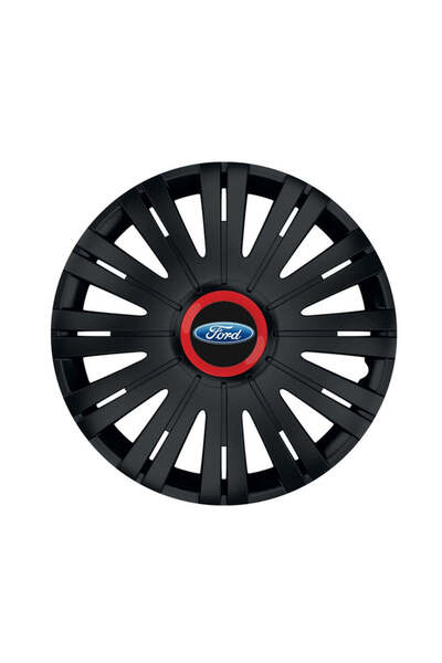 Autohelix MSA Set de 4 capace de roți negre cu inel roșu Active R16 pentru ga...