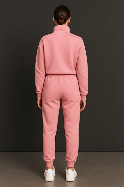 NewCabin New Season Winter Premium 3 Thread Raised Half Zipper Sweat- 3 Thread Sweatpants 2 Piece Set