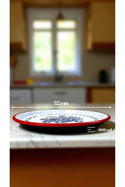 İnci Emaye 32 No 32 Cm Presentation Tray Coffee Tray Tea Tray Gift Dowry TrayServing Plate Tray