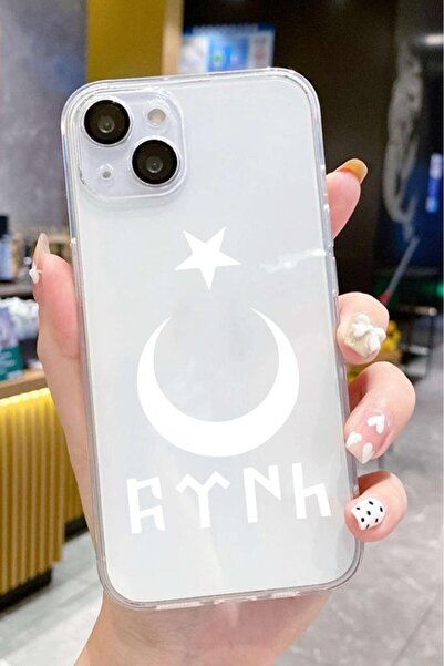 3GEN CASE İphone 15 Uyumlu Türk Sembolleri Desenli Şeffaf Lüx Silikon Kılıf