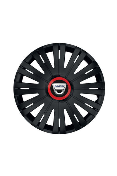 Autohelix MSA Set de 4 capace de roți negre cu inel roșu Active R16 pentru ga...