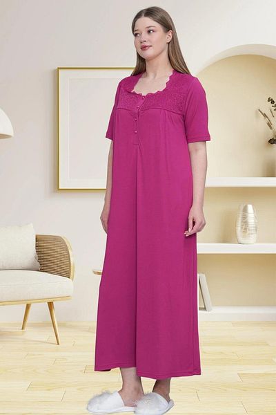 Mavelle Women's Lace Detailed Plus Size Nightgown 6029