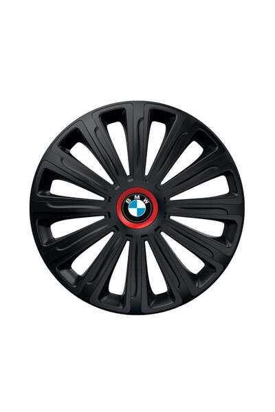 Autohelix MSA Set de 4 capace de roți negre cu inel roșu Trend R16 pentru gama de mașini BMW