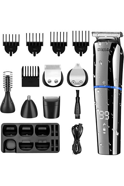 JIFAR MIKLIFE Hair Trimmers, Beard Trimmer, 6 in 1 Kit Electric Cordless Nose Trimmer