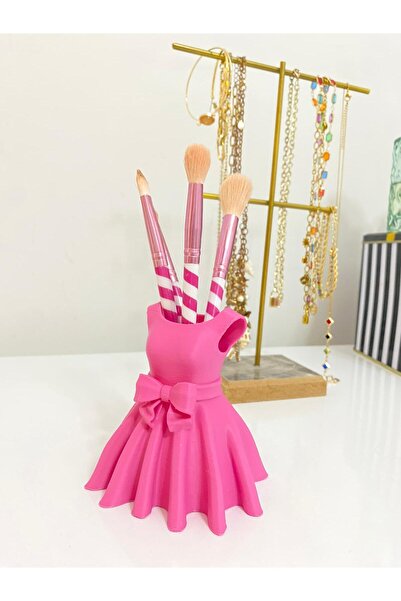 huni Elbise Şeklinde Makyaj Fırçalık ve Kalemlik Kutusu Fırça Organizer Dekor...