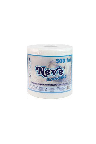 NEVE Economic paper towel 2 ply, white, 500 sheets, 115 m, 3 rolls