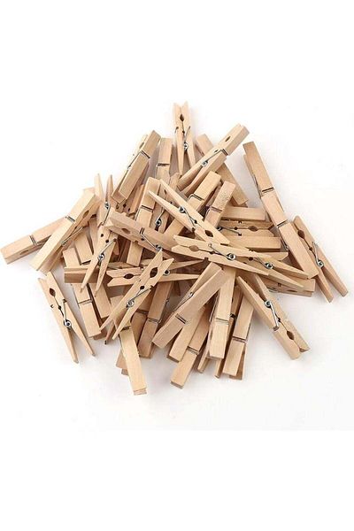 Arma Wooden Clothes Pins Resistant to Moisture and Rust, Pack of 100