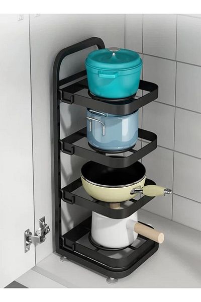 Raffine 4-Layer Multifunctional Kitchen Food Storage Shelf Foldable Side Dishes Tray Organizer Rack Countert