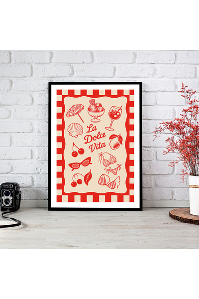 woodsia Tablou cu poster din lemn MDF cu aspect de cadru dintr-o bucată YZ TE...