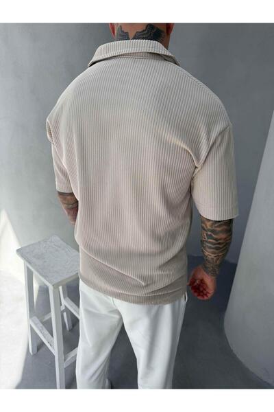 KağanKY Κρεμ μπλουζάκι με γιακά πόλο