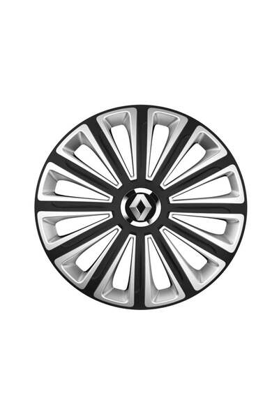 Autohelix MSA Set de 4 capace pentru roți Trend R15 pentru gama auto Renault Trend Silver-Black