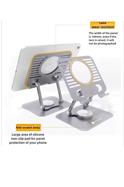 Asfal Μεταλλικό 14 ιντσών συμβατό με 360 ° Βάση επιτραπέζιου tablet με ρυθμιζόμενη γωνία περιστροφής και βάση για tablet και τηλέφωνο