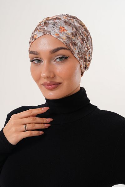 MAG FASHİON Patterned Hijab Cross Swimming Cap Sea Pool Sports Cap Daily Use Hijab Swimsuit Shawl