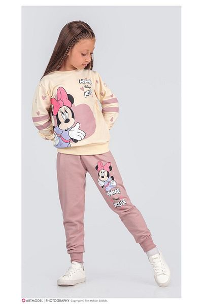 LİLLYPİCCA Girl's 2-Piece Set Long Sleeve Sweatshirt Printed - Elastic Waist Combed Cotton Trousers