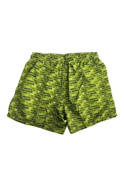 EA7 Men's Text Patterned Waist Tie Green Swimsuit 7m000510 Af13059-F7012