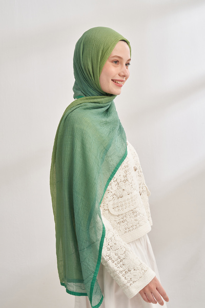 ARMANDA Muslin Gradient Shal - Cashmere Oil Green